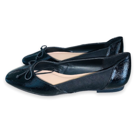 NWOT Zara Black Bow Trim Ballet Flats Size 7 - Picture 8 of 11